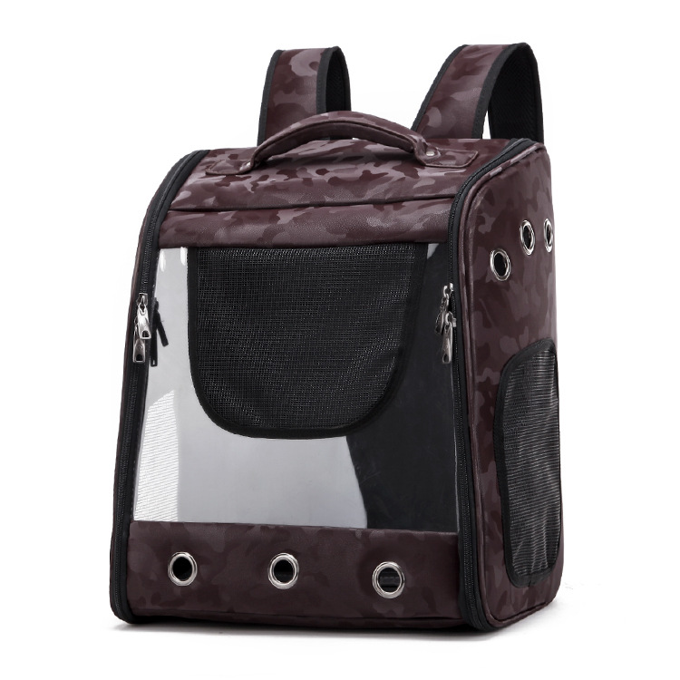 Pu porous breathable pet backpack